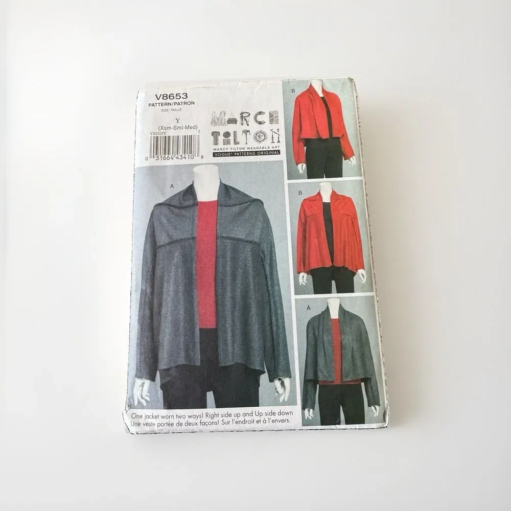 Vogue Sewing Pattern 8653 Marcy Tilton Jacket Loose fitting Sz XS Small Medium
